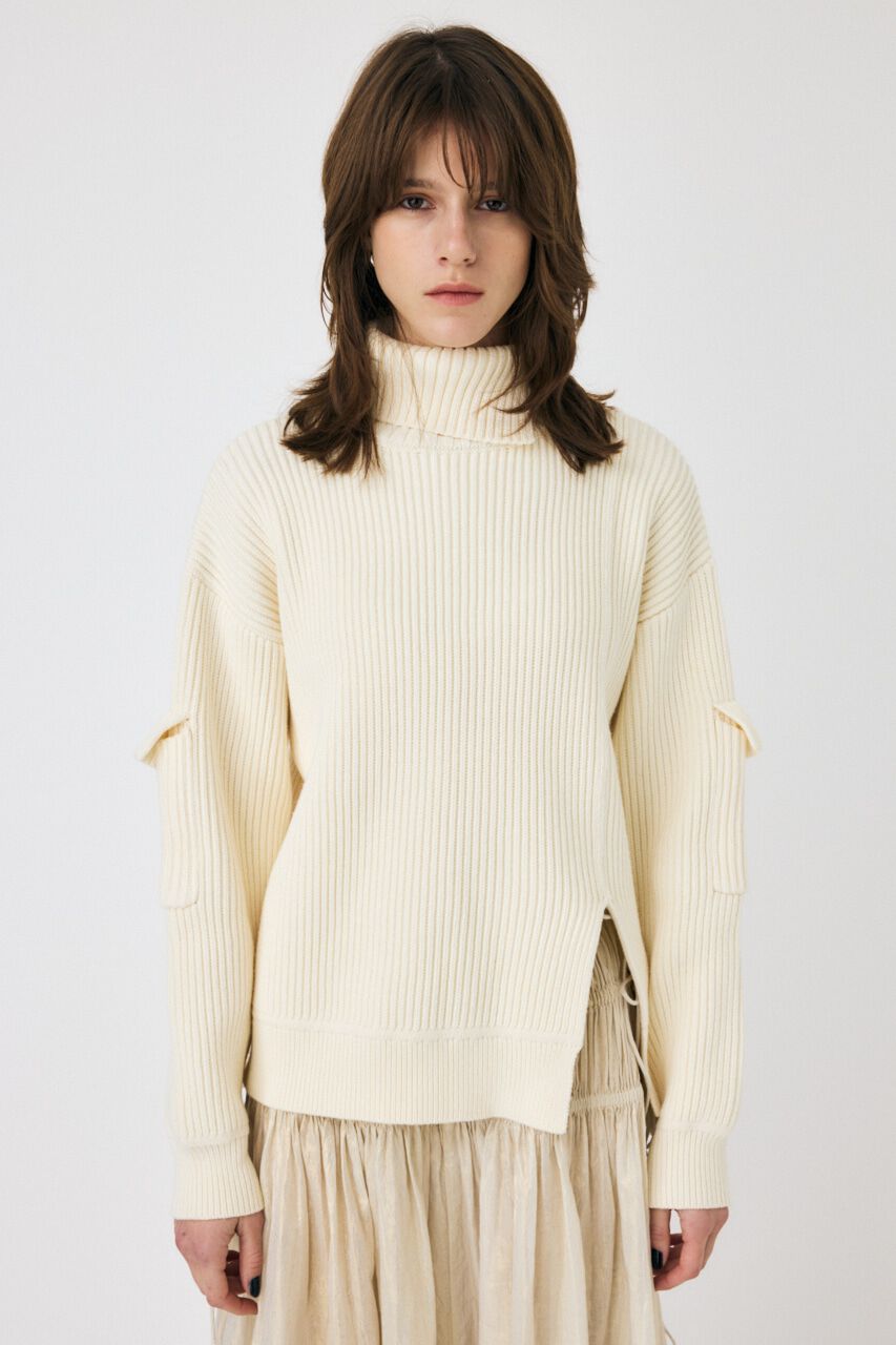 MOUSSY「SLIT ハイネックセーター」|ニット・セーター|