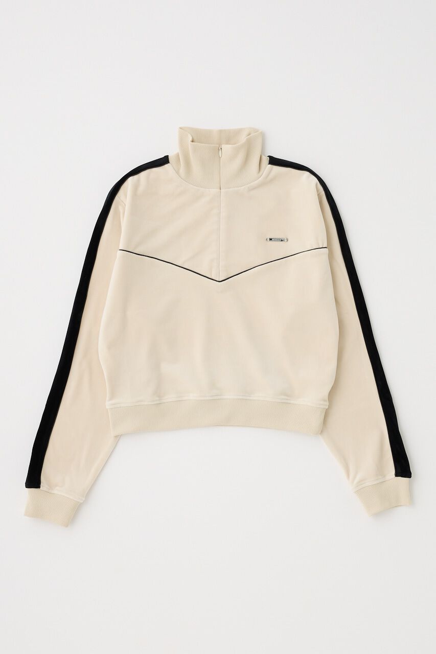 MOUSSY「VELOUR PIPING ハーフジップトップス」|Tシャツ・カットソー|