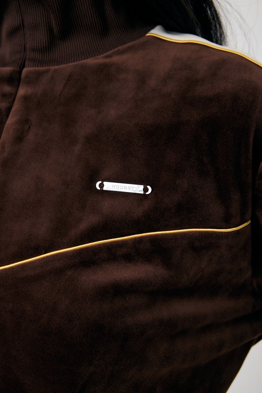 MOUSSY「VELOUR PIPING ハーフジップトップス」|Tシャツ・カットソー|