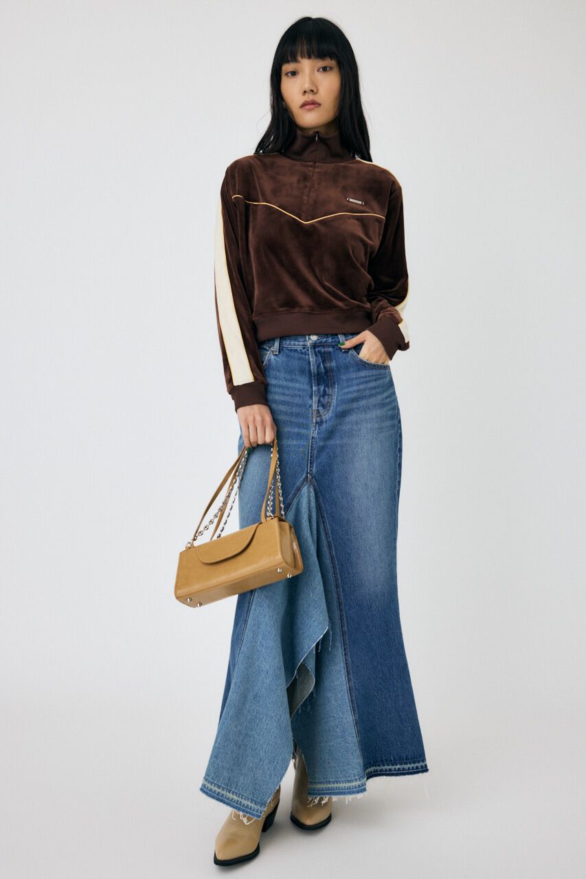 MOUSSY「VELOUR PIPING ハーフジップトップス」|Tシャツ・カットソー|