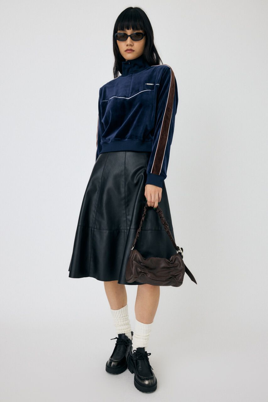 MOUSSY「VELOUR PIPING ハーフジップトップス」|Tシャツ・カットソー|