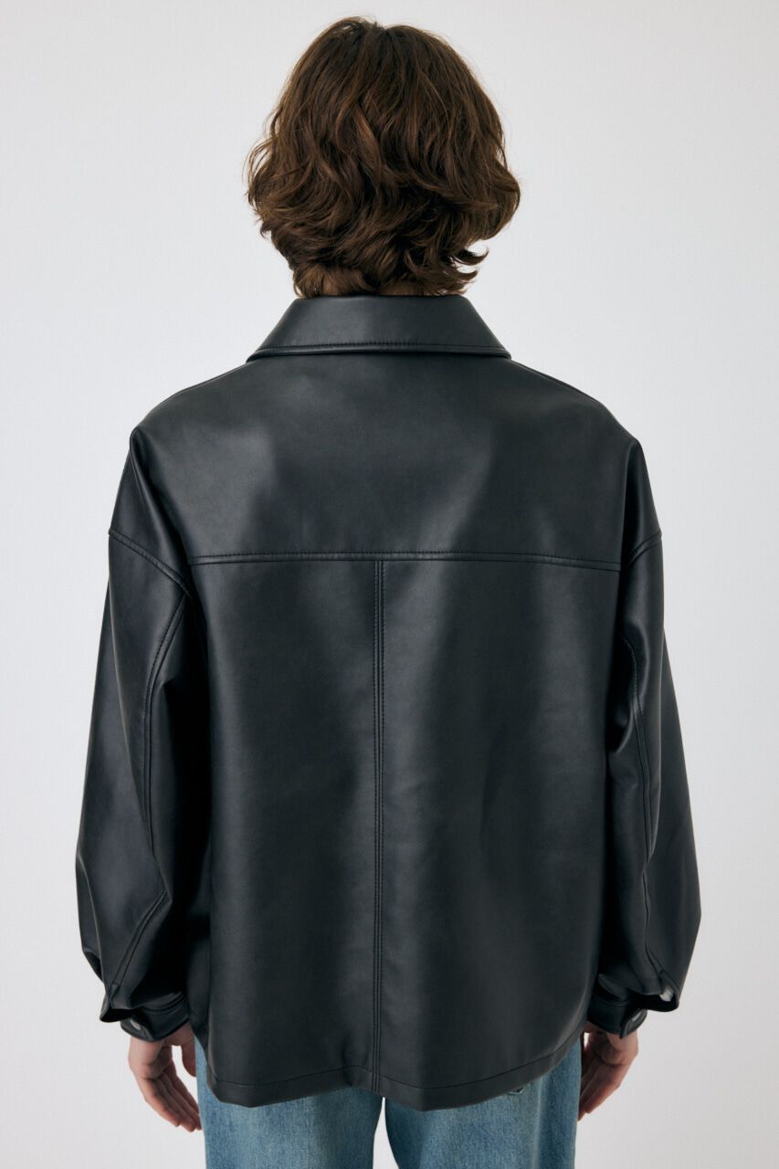 MOUSSY「FAUX LEATHER OVER ジャケット」|ブルゾン・スタジャン|