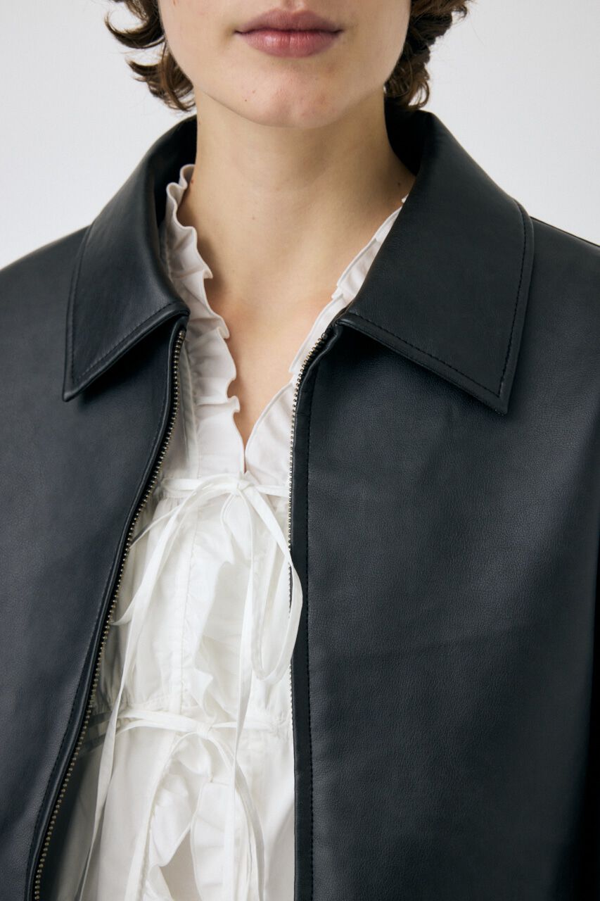 MOUSSY「FAUX LEATHER OVER ジャケット」|ブルゾン・スタジャン|