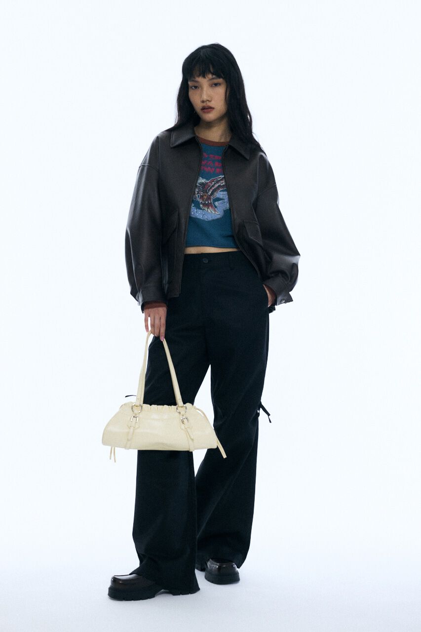 MOUSSY「FAUX LEATHER OVER ジャケット」|ブルゾン・スタジャン|