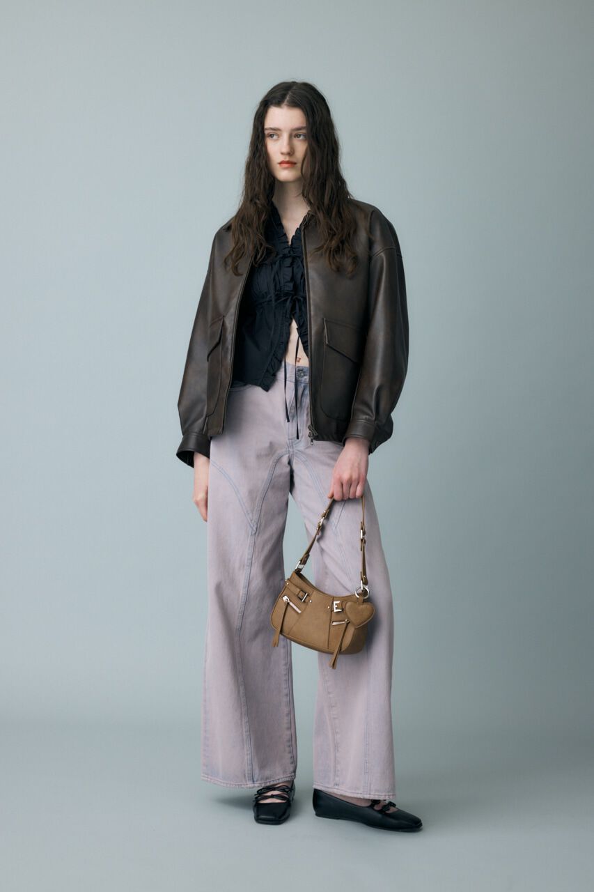 MOUSSY「FAUX LEATHER OVER ジャケット」|ブルゾン・スタジャン|