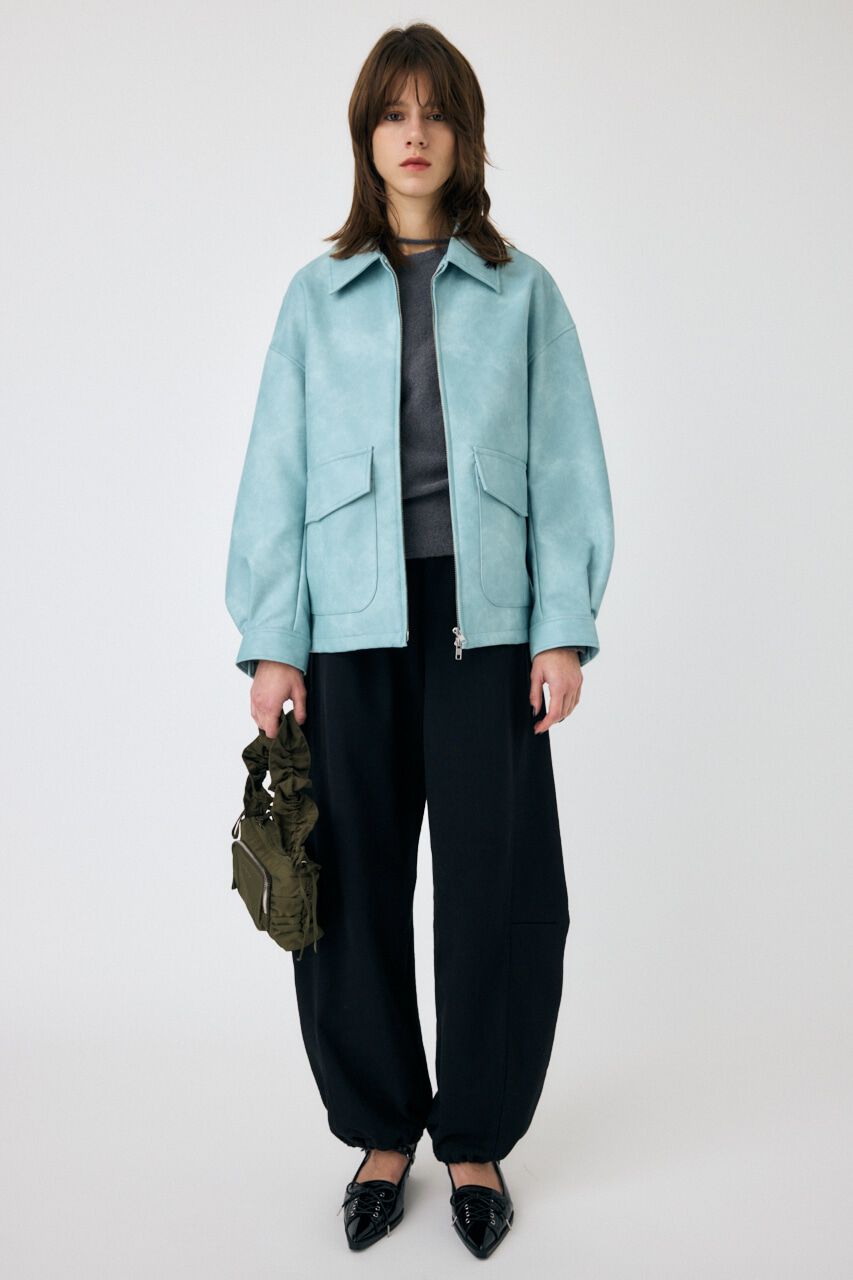 MOUSSY「FAUX LEATHER OVER ジャケット」|ブルゾン・スタジャン|