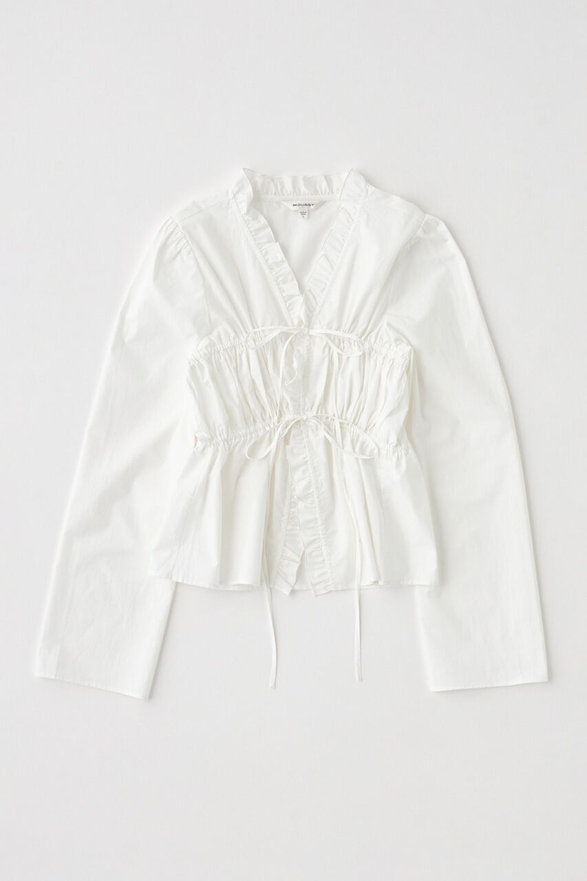 MOUSSY「FRONT RIBBON GATHER ブラウス」|シャツ・ブラウス|