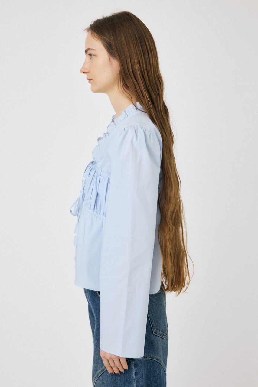 MOUSSY「FRONT RIBBON GATHER ブラウス」|シャツ・ブラウス|
