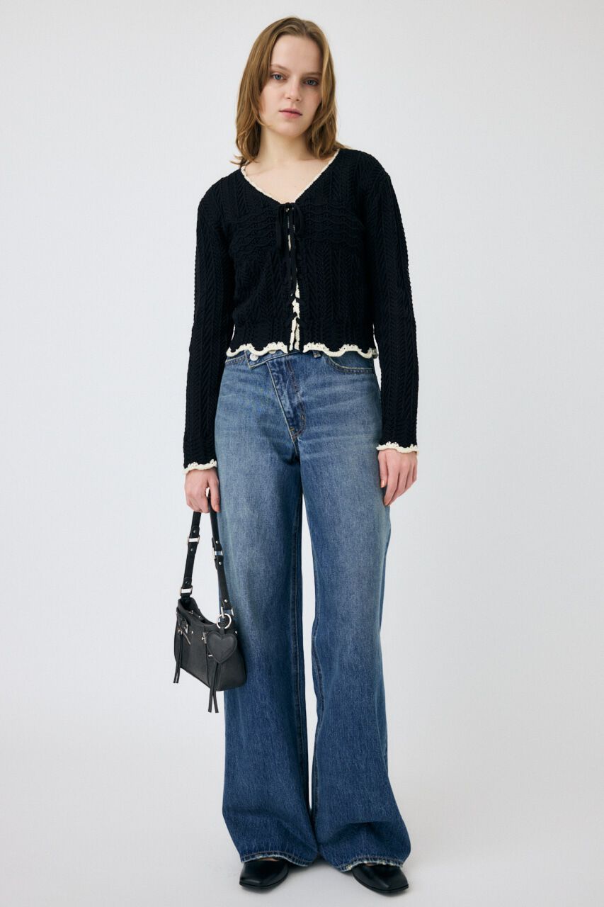 MOUSSY「OPEN STITCH レースアップニット」|ニット・セーター|