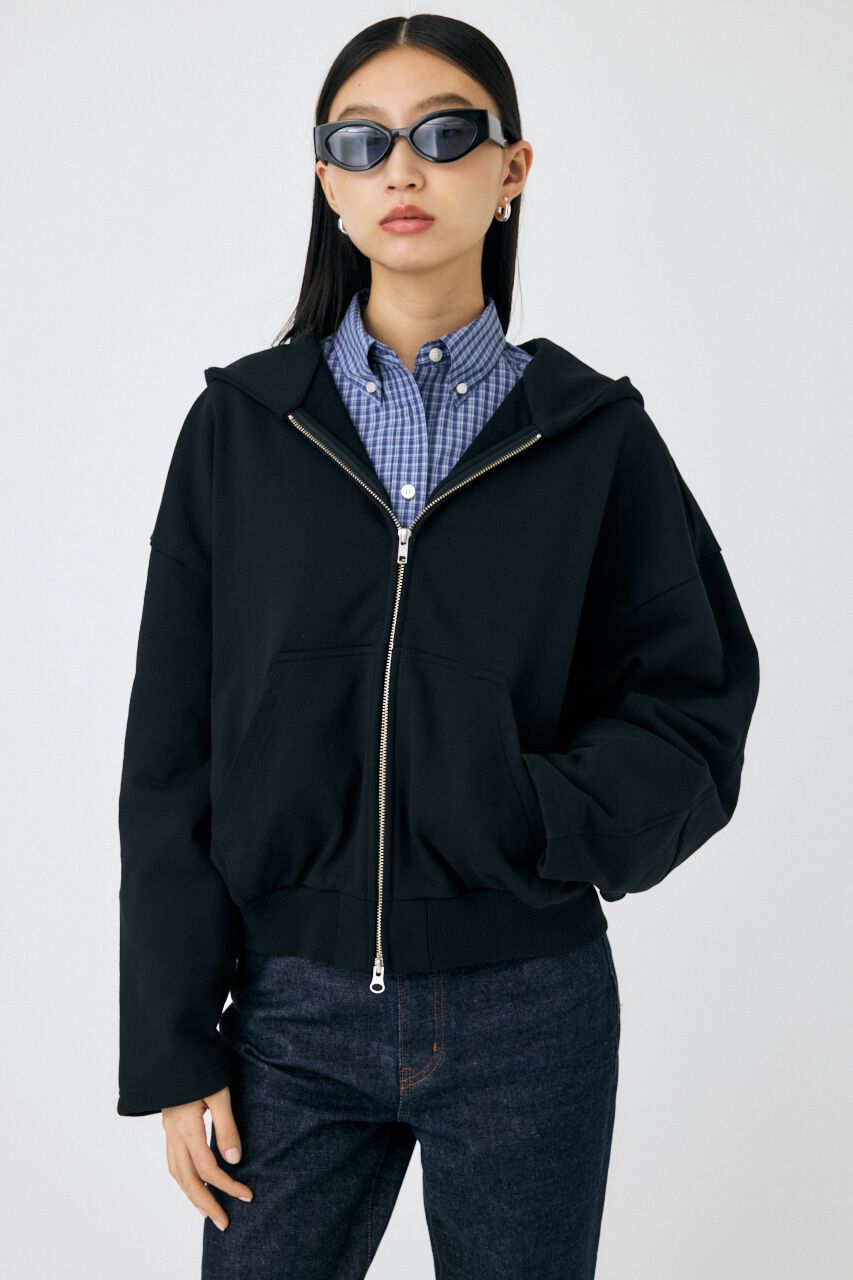 MOUSSY「ZIP UP フーディ」|パーカー|BLK