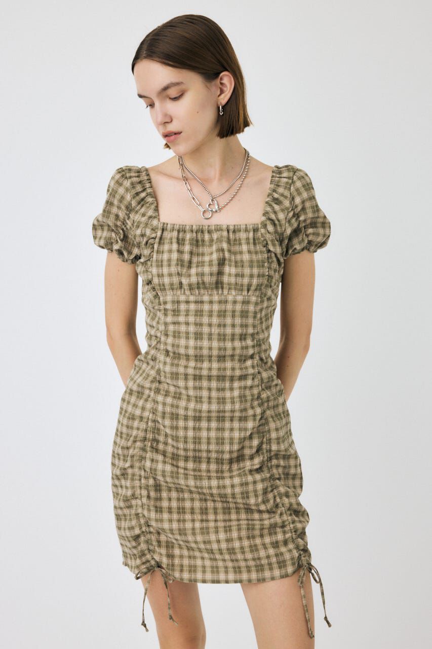 MOUSSY「GATHER RIBBON ミニドレス」|ワンピース|