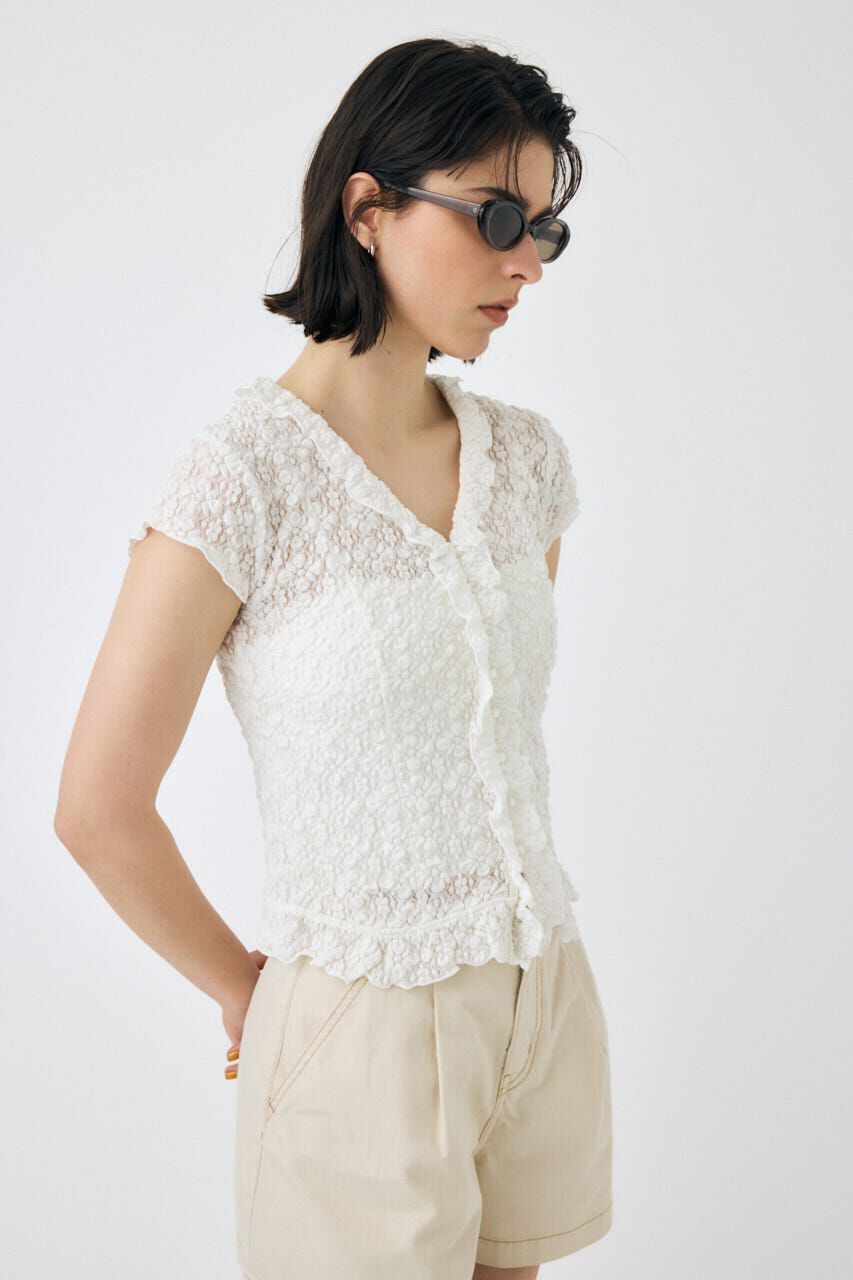 MOUSSY「RUFFLE LACE ノースリーブトップス」|Tシャツ・カットソー|