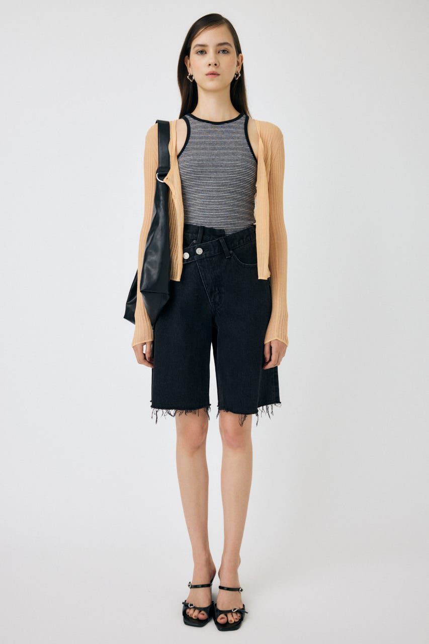 MOUSSY「SHEER RIB カーディガン」|カーディガン|