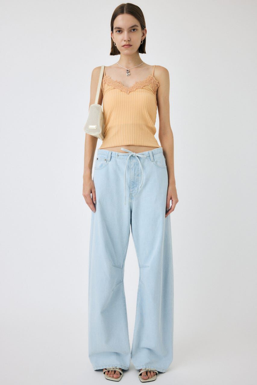 MOUSSY「LACE TRIM RIB キャミソール」|キャミソール|