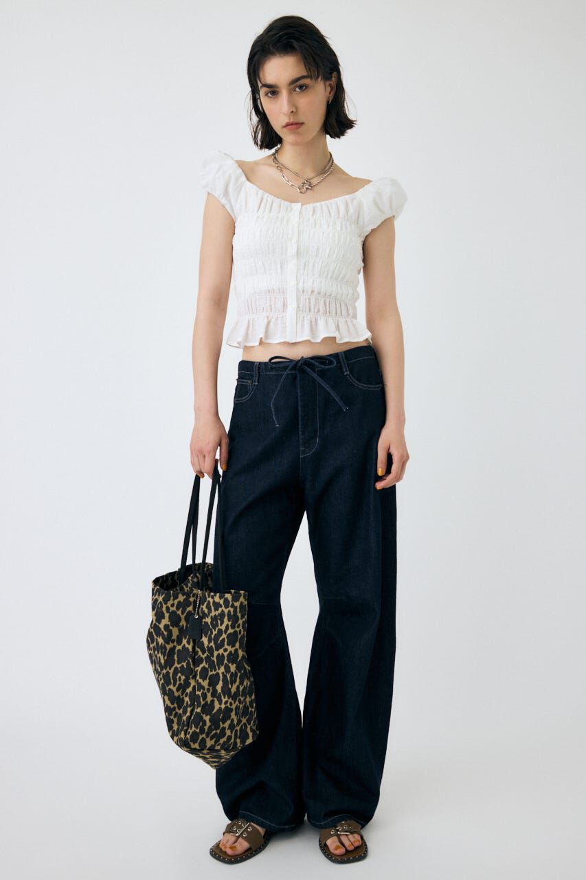 MOUSSY「OPEN NECK GATHER ブラウス」|シャツ・ブラウス|