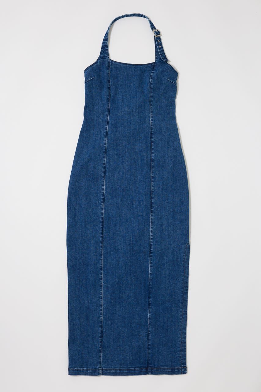 MOUSSY「HALTER STRAP デニムドレス」|ワンピース|