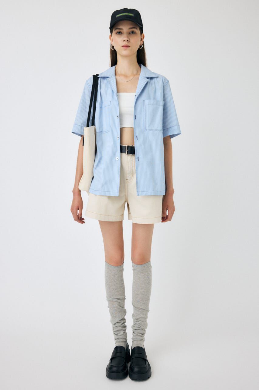 MOUSSY「OPEN COLLAR シャツ」|シャツ・ブラウス|