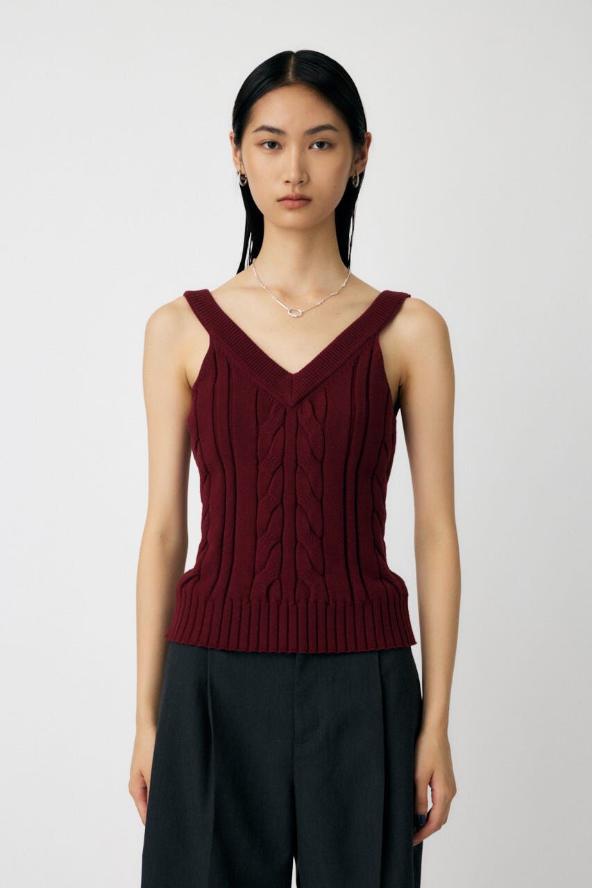MOUSSY「CABLE KNIT キャミソール」|キャミソール|