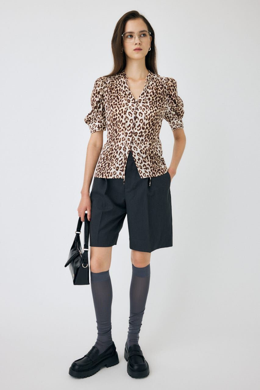 MOUSSY「GATHERED SHOULDER ハーフスリーブブラウス」|シャツ・ブラウス|