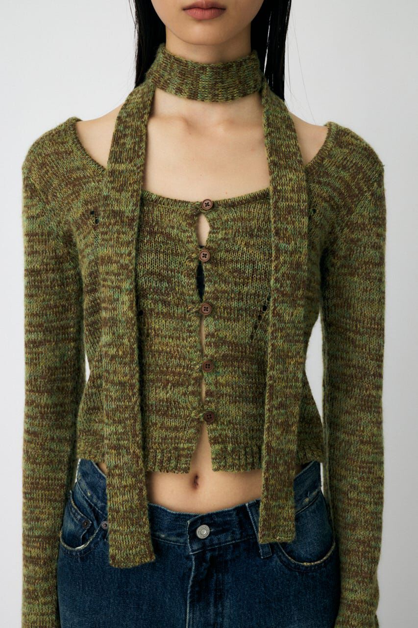 MOUSSY「MIX YARN KNIT トップス」|ニット・セーター|