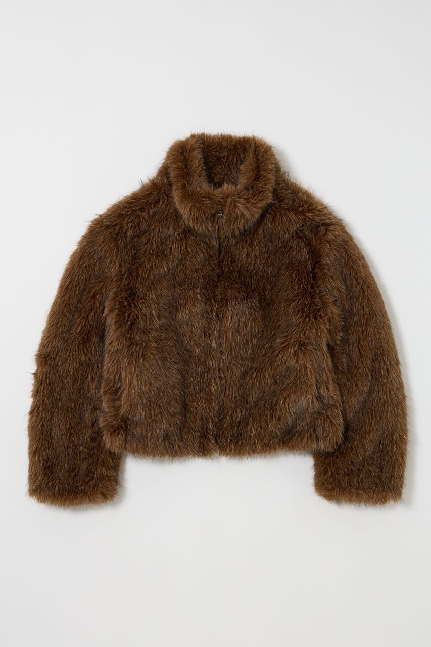 MOUSSY「F/FUR STAND COLLAR ジャケット」|ブルゾン・スタジャン|