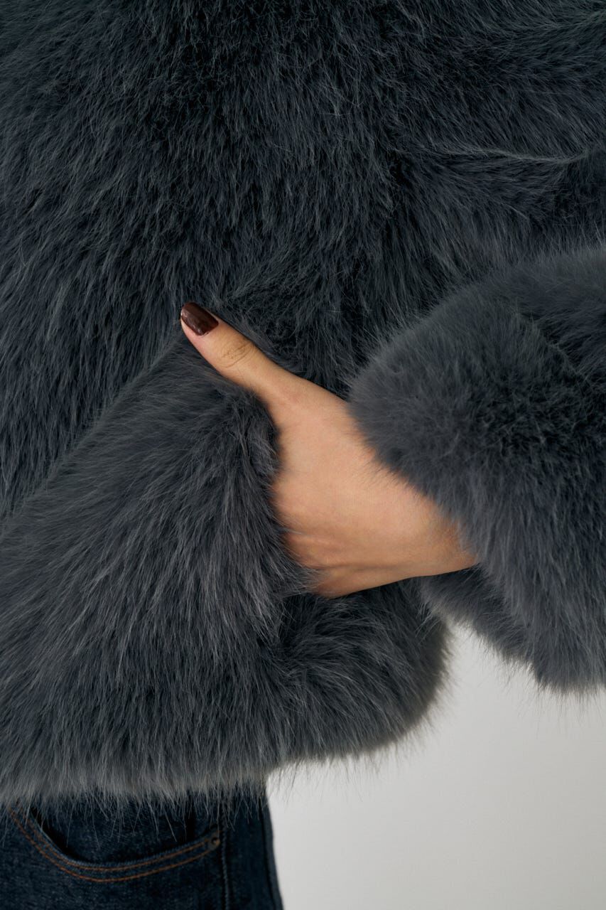 MOUSSY「F/FUR STAND COLLAR ジャケット」|ブルゾン・スタジャン|