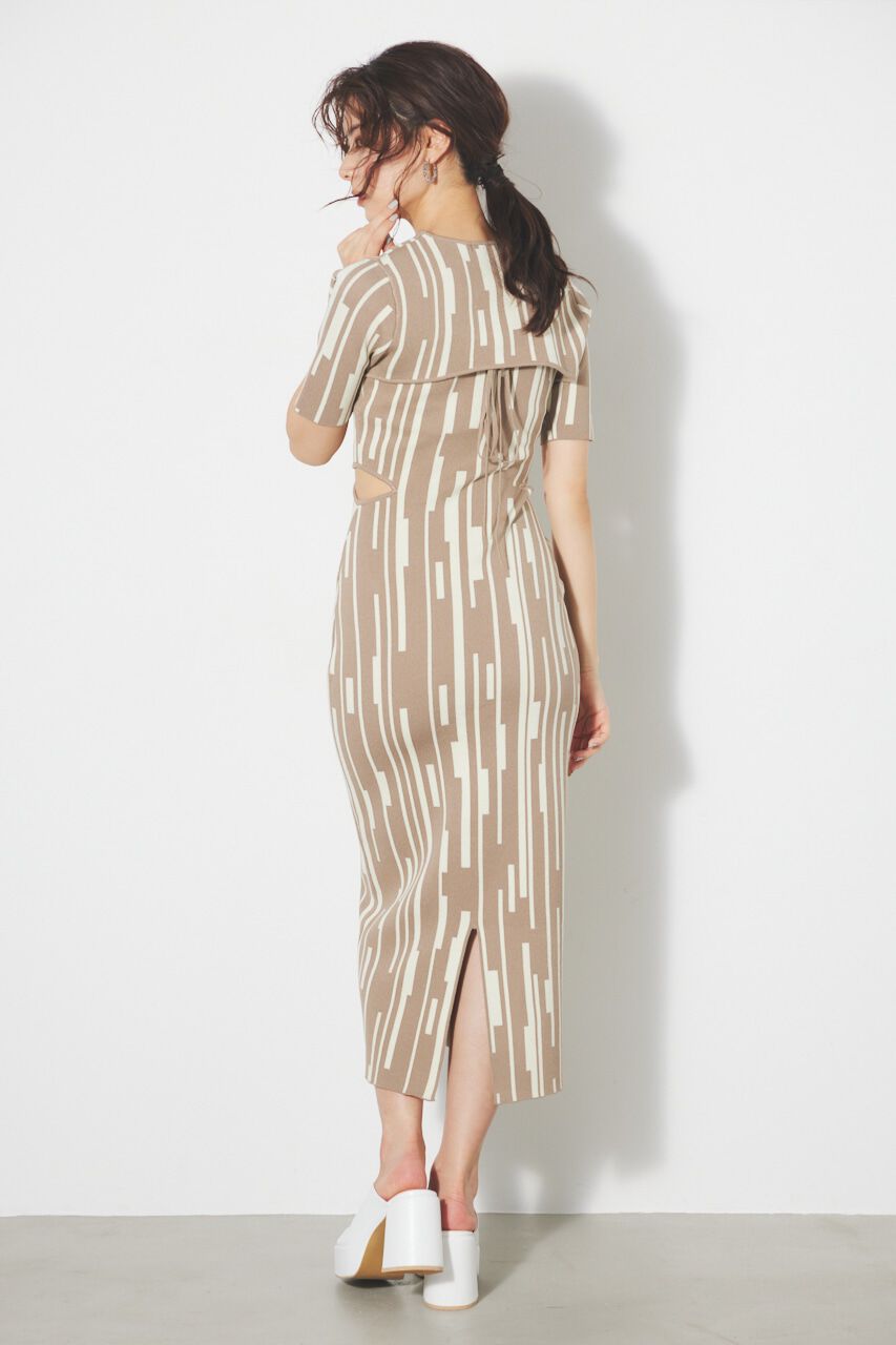 rienda「ジオメトリックジャガードKnit SET OP」|ワンピース|