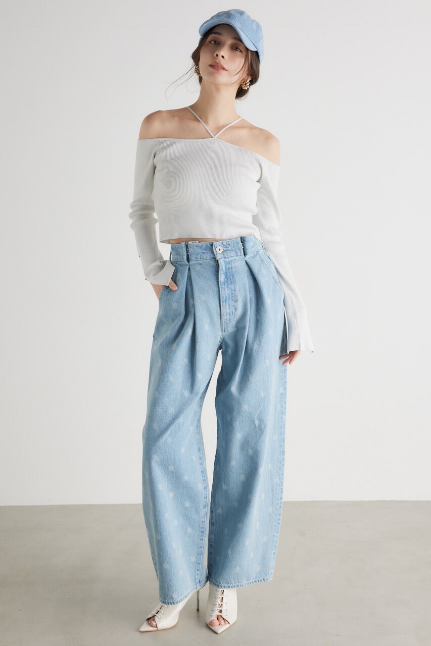 rienda「スリットSLVオフショルダーknit TOP」|ニット・セーター|