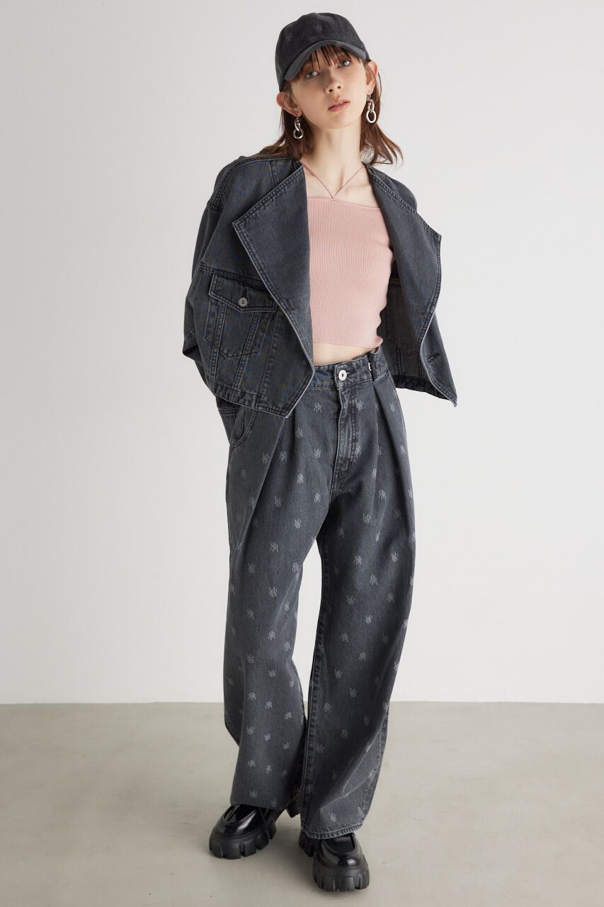 rienda「シングルカラーデニム BZ」|デニムジャケット|