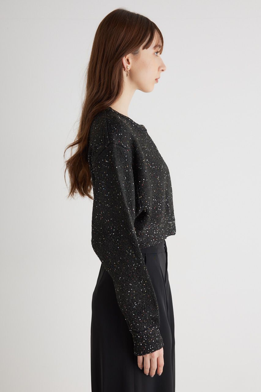 rienda「スパンコールKnit CD」|カーディガン|