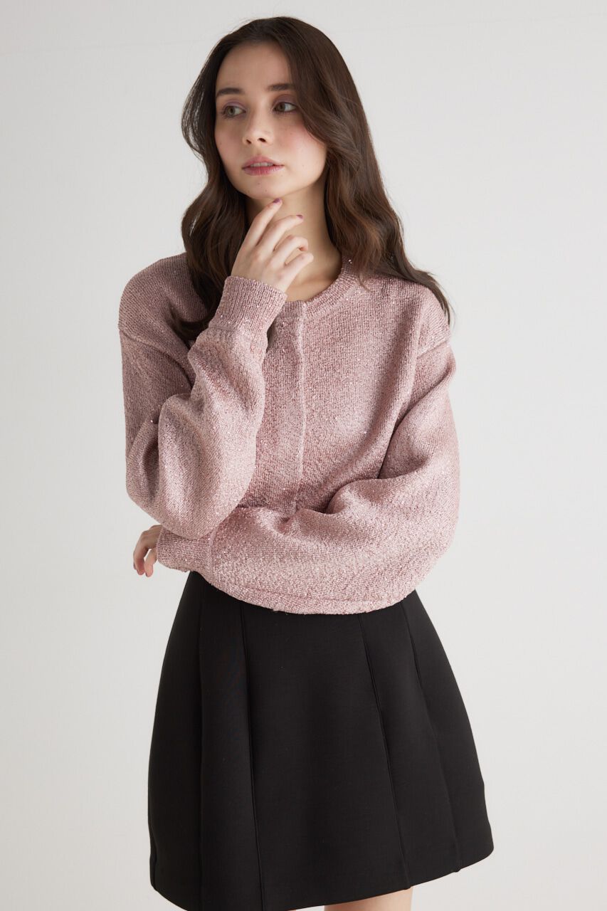 rienda「スパンコールKnit CD」|カーディガン|