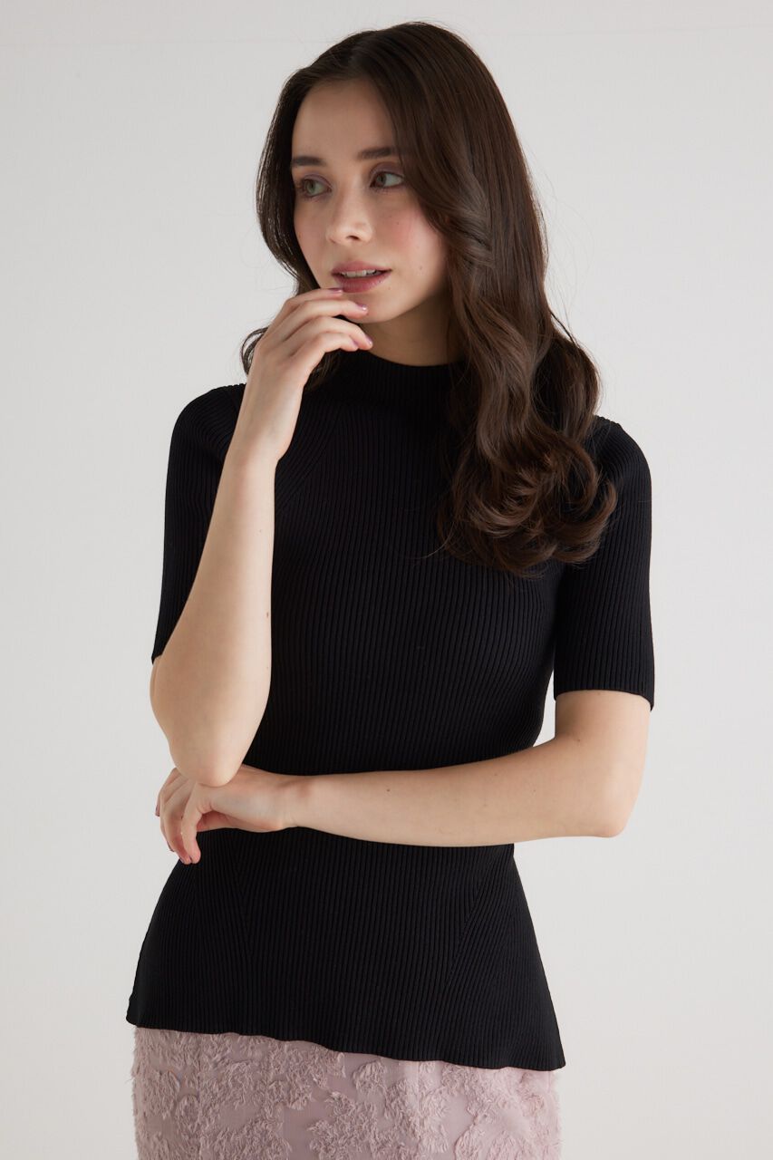 rienda「2WAYハーフSLVH/NウォッシャブルKnit TOP」|ニット・セーター|