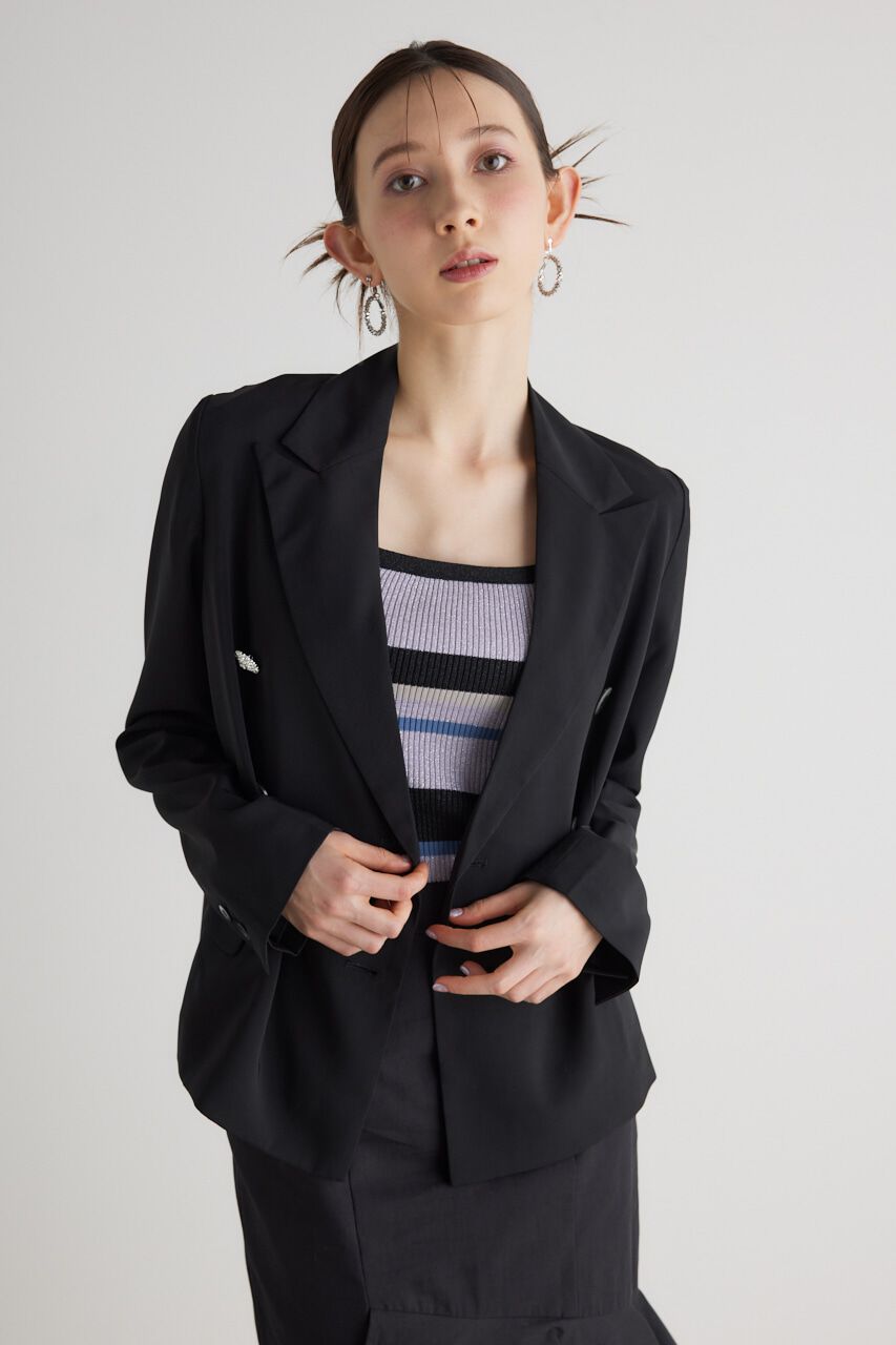 rienda「コンパクトテーラードJK」|その他|BLK