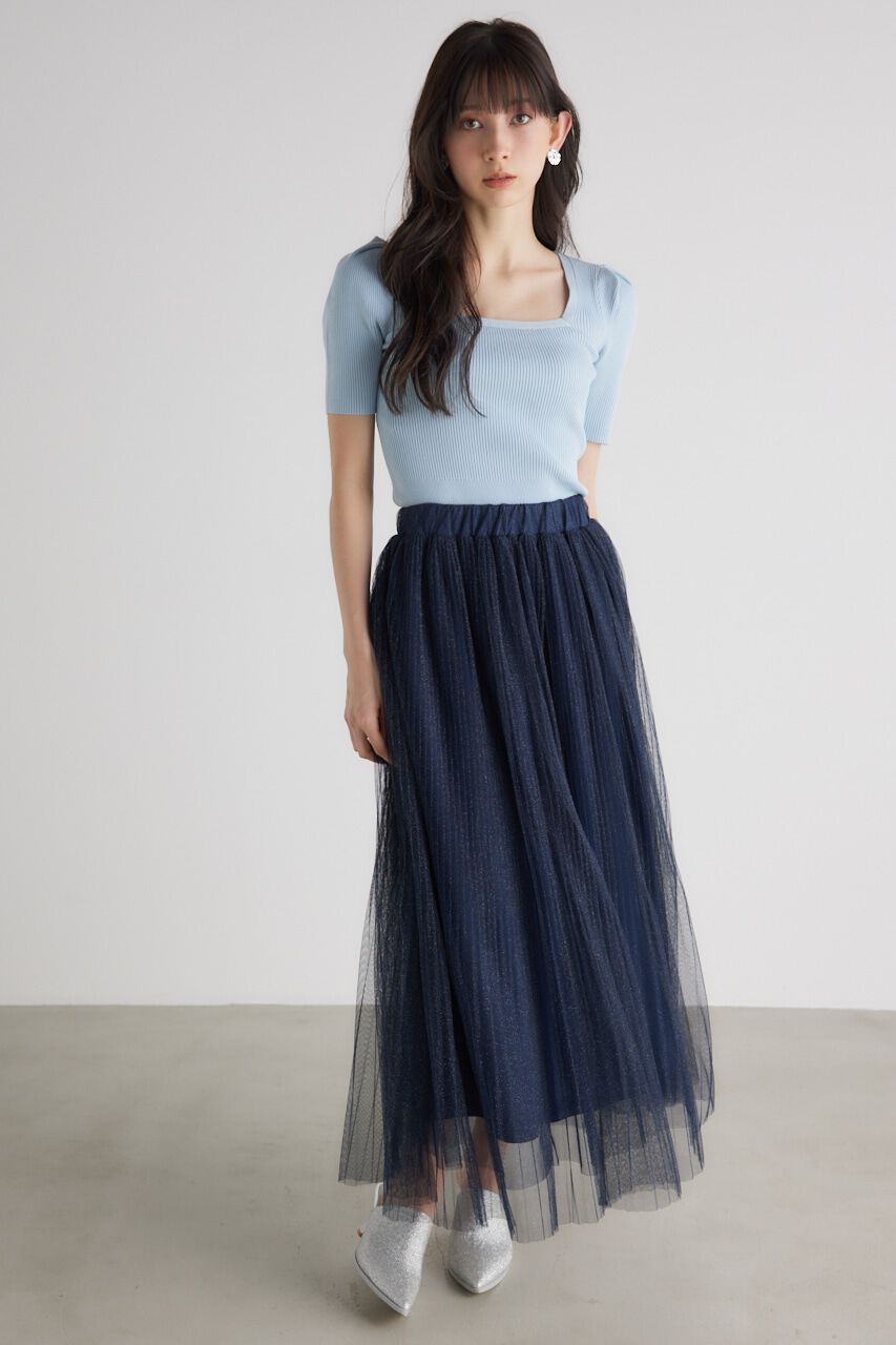 rienda「ラメチュールプリーツJ/W SK」|スカート|