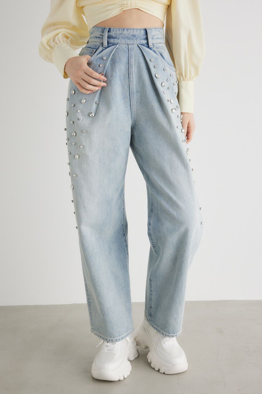 rienda「グラデーションビジュー DENIM J/W PT」|デニム|