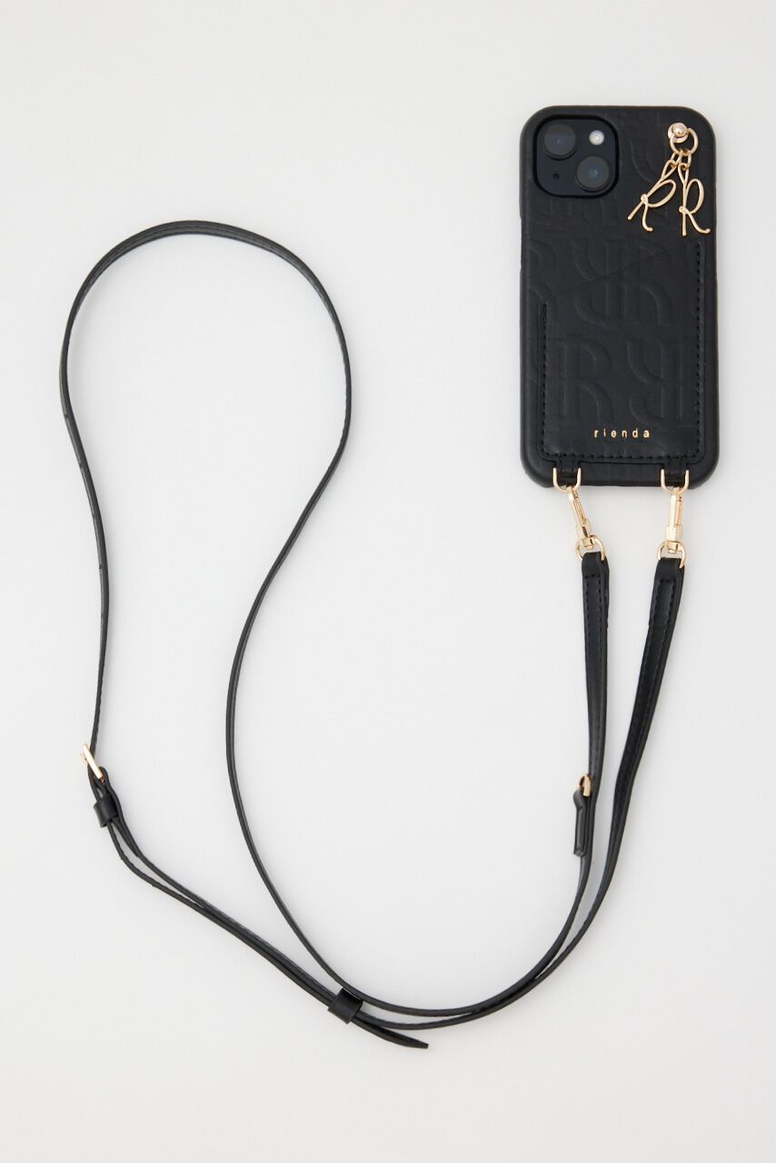 rienda「クロスアールエンボススマホケース」|その他|BLK