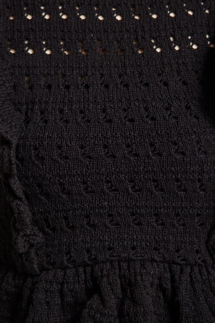 rienda「フリルクロシェKnit TOP」|ニット・セーター|