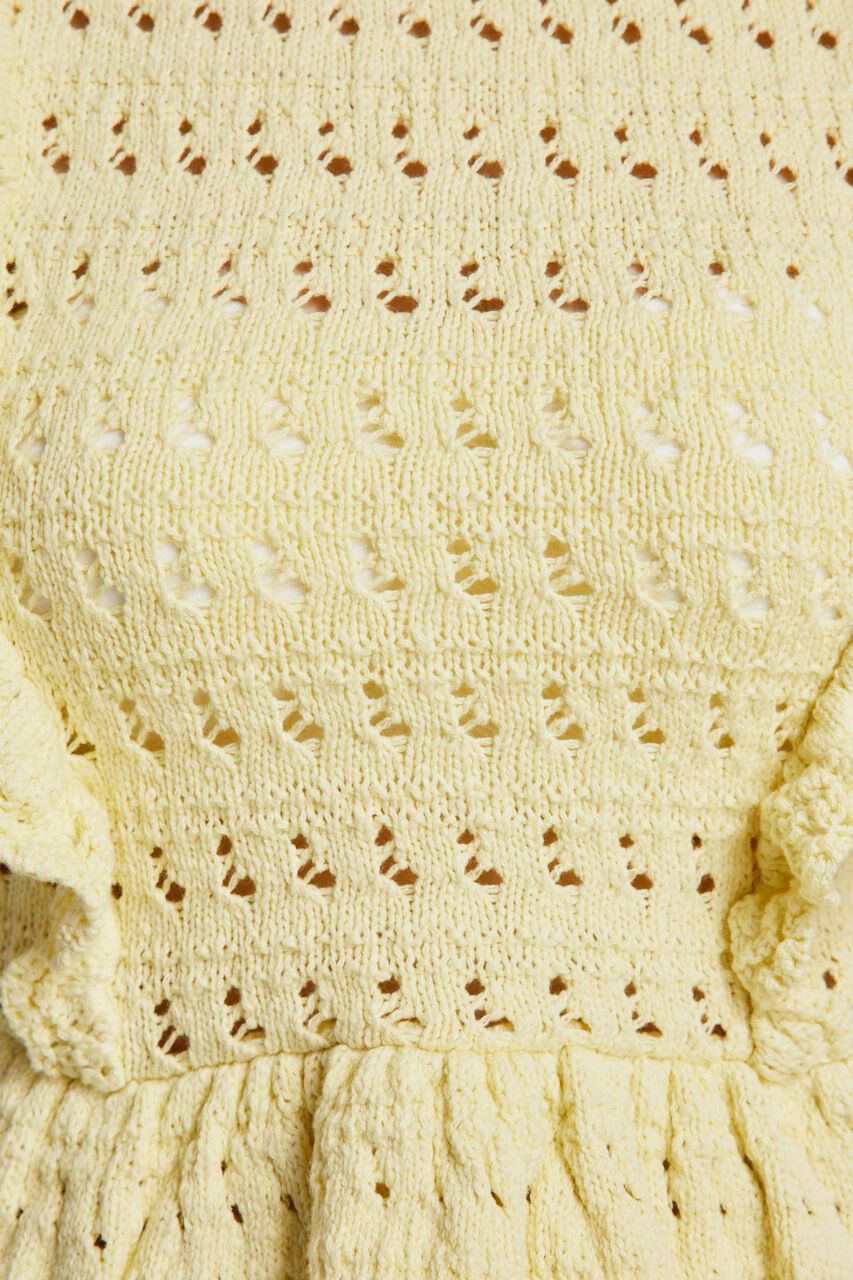 rienda「フリルクロシェKnit TOP」|ニット・セーター|