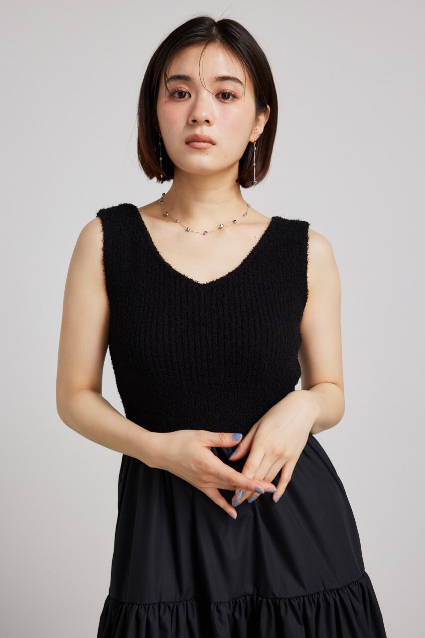 rienda「サマーシャギーknitコンビフレアOP」|ワンピース|