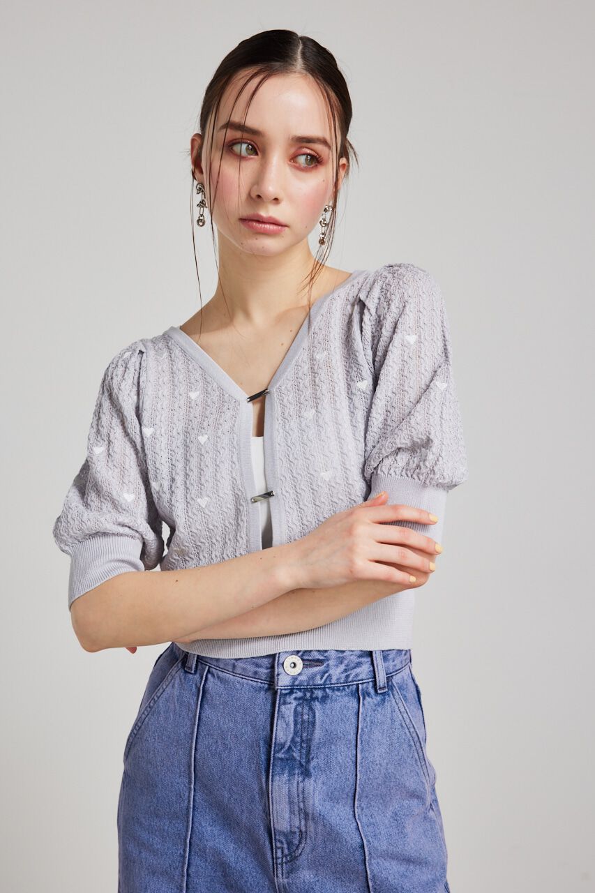 rienda「2WAYハートドットパフknitTOP」|ニット・セーター|