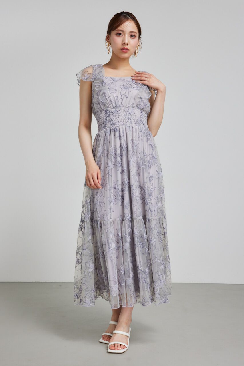 rienda「エンブロイダリーチュールフレアスリーヴワンピース」|ワンピース|PUR