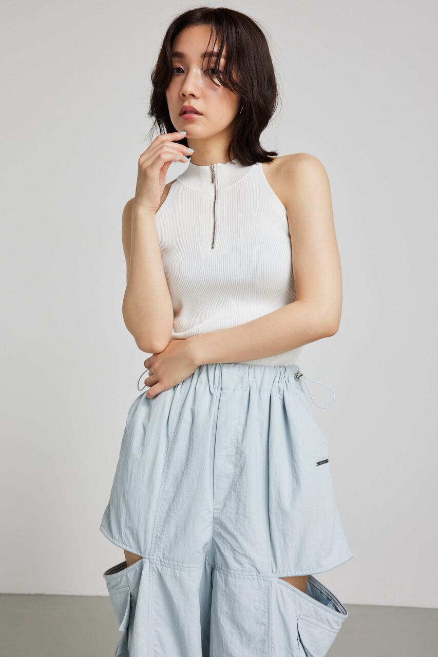 rienda「2WAYチェーンネックアメスリニットトップス」|タンクトップ|WHT