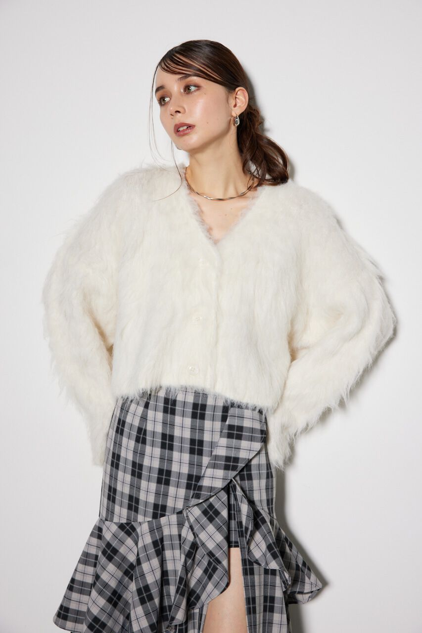 rienda「ロングシャギールーズニットカーディガン」|カーディガン|