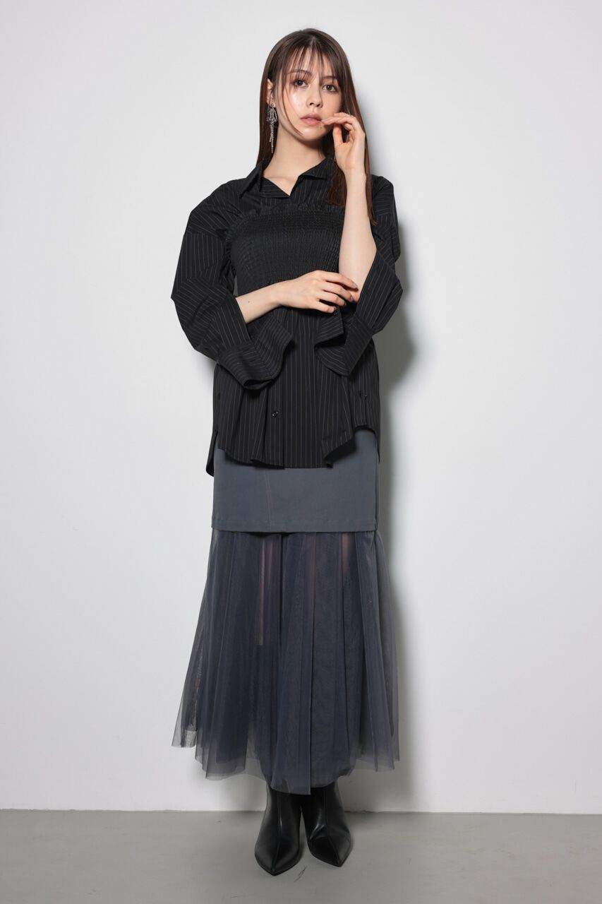 rienda「シャーリングベアセットシャツ」|シャツ・ブラウス|