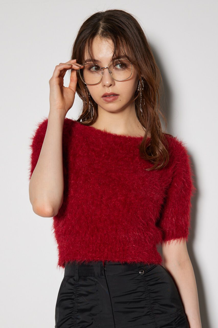 rienda「オフショルシャギーニットトップス」|ニット・セーター|