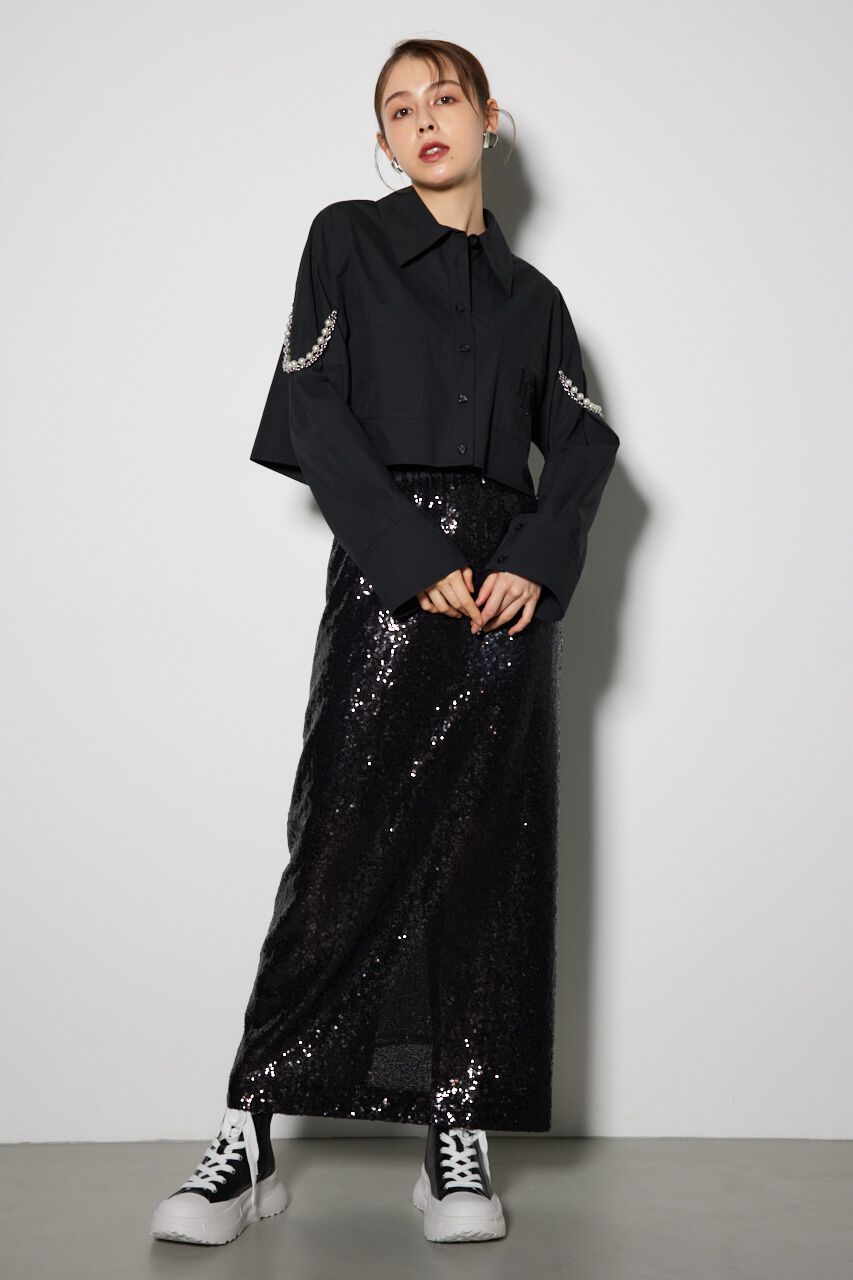 rienda「ショルダーチェーンオーバーシャツ」|シャツ・ブラウス|