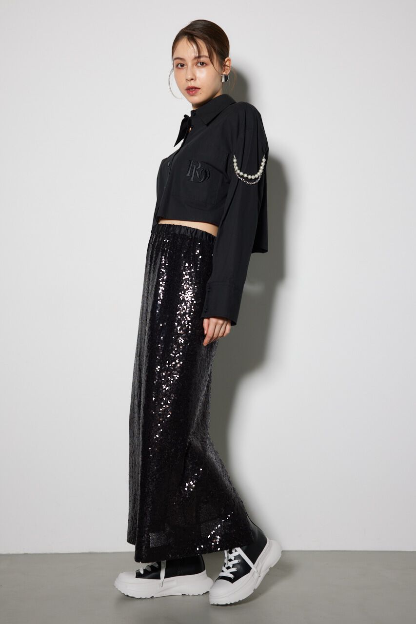 rienda「ショルダーチェーンオーバーシャツ」|シャツ・ブラウス|