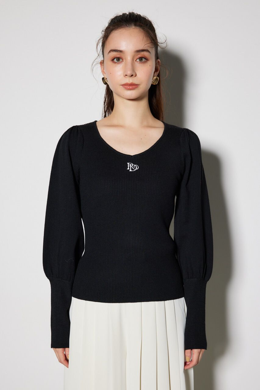 rienda「ダイヤネックウォッシャブルニットトップス」|ニット・セーター|