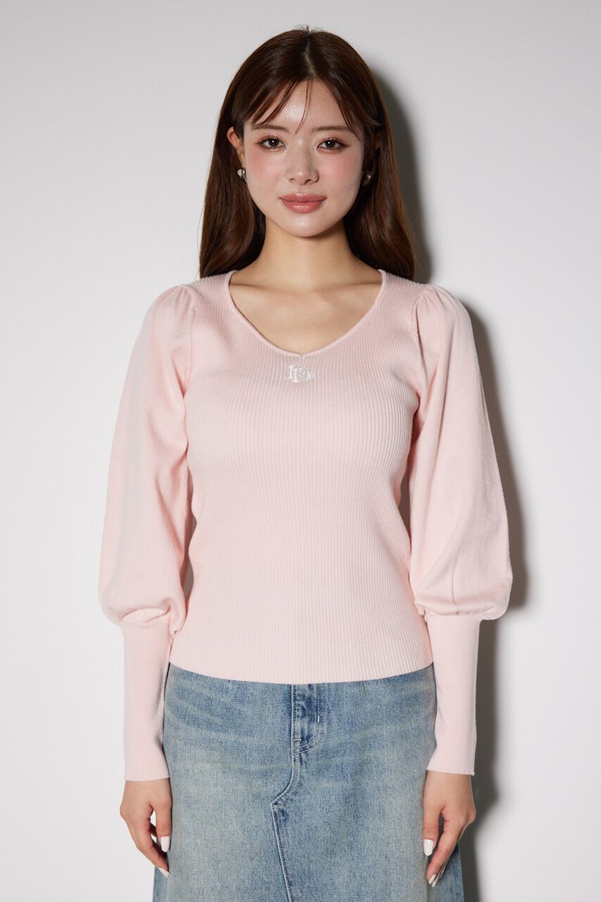 rienda「ダイヤネックウォッシャブルニットトップス」|ニット・セーター|