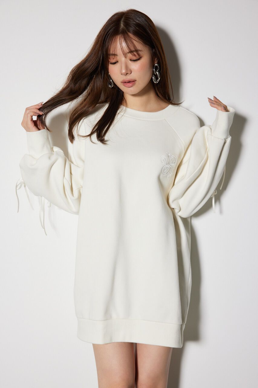 rienda「リボンスリーブ裏起毛ミニワンピース」|ワンピース|